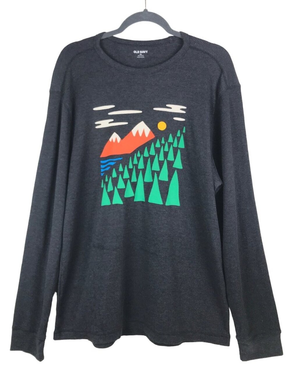 Old Navy Charcoal Gray Thermal Knit Longsleeve T-Shirt Size XX-Large NWT
